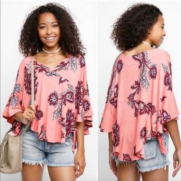 Free People Maui Wowie Palm Print Top - Picture 1 of 4